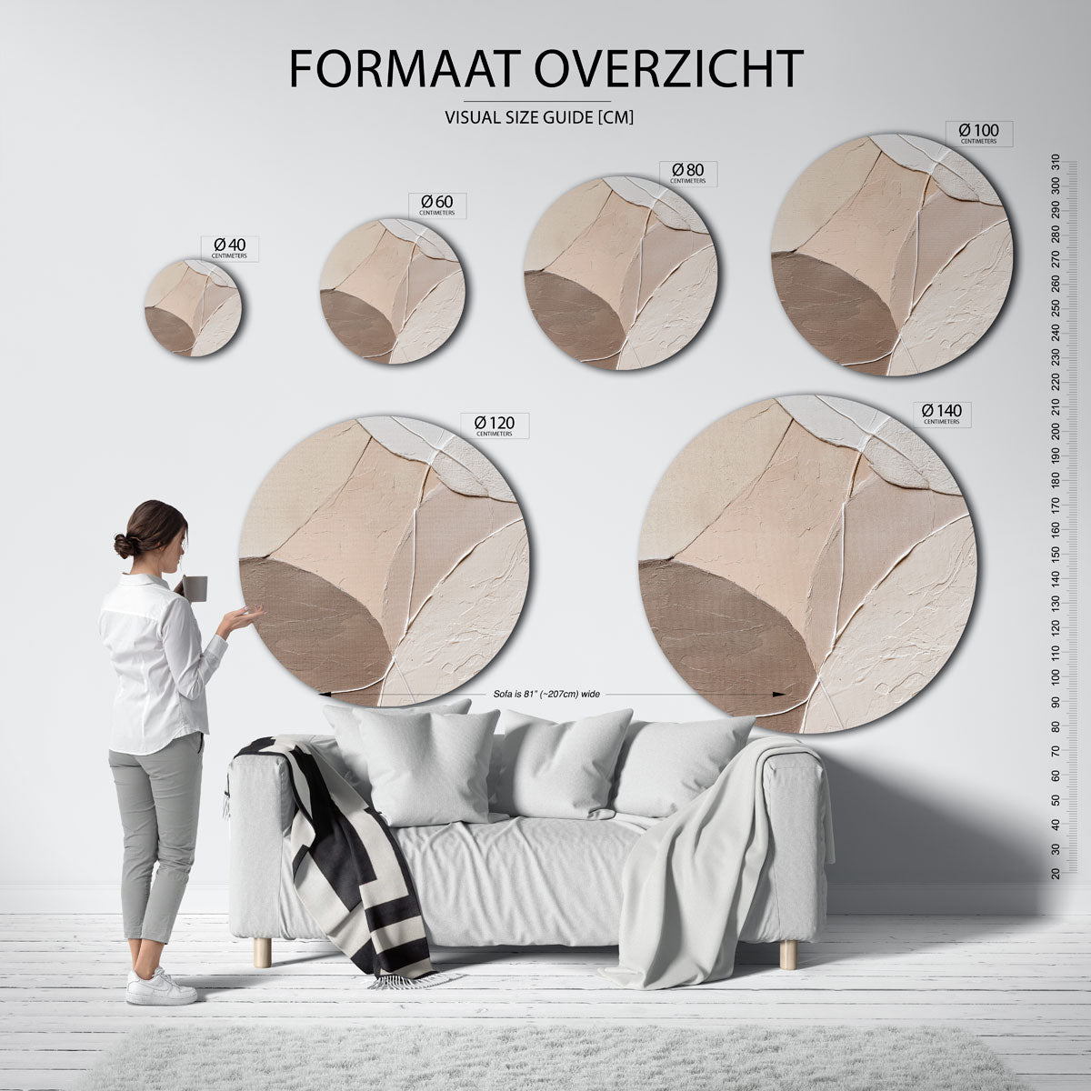 Abstracte vormen Muurcirkel