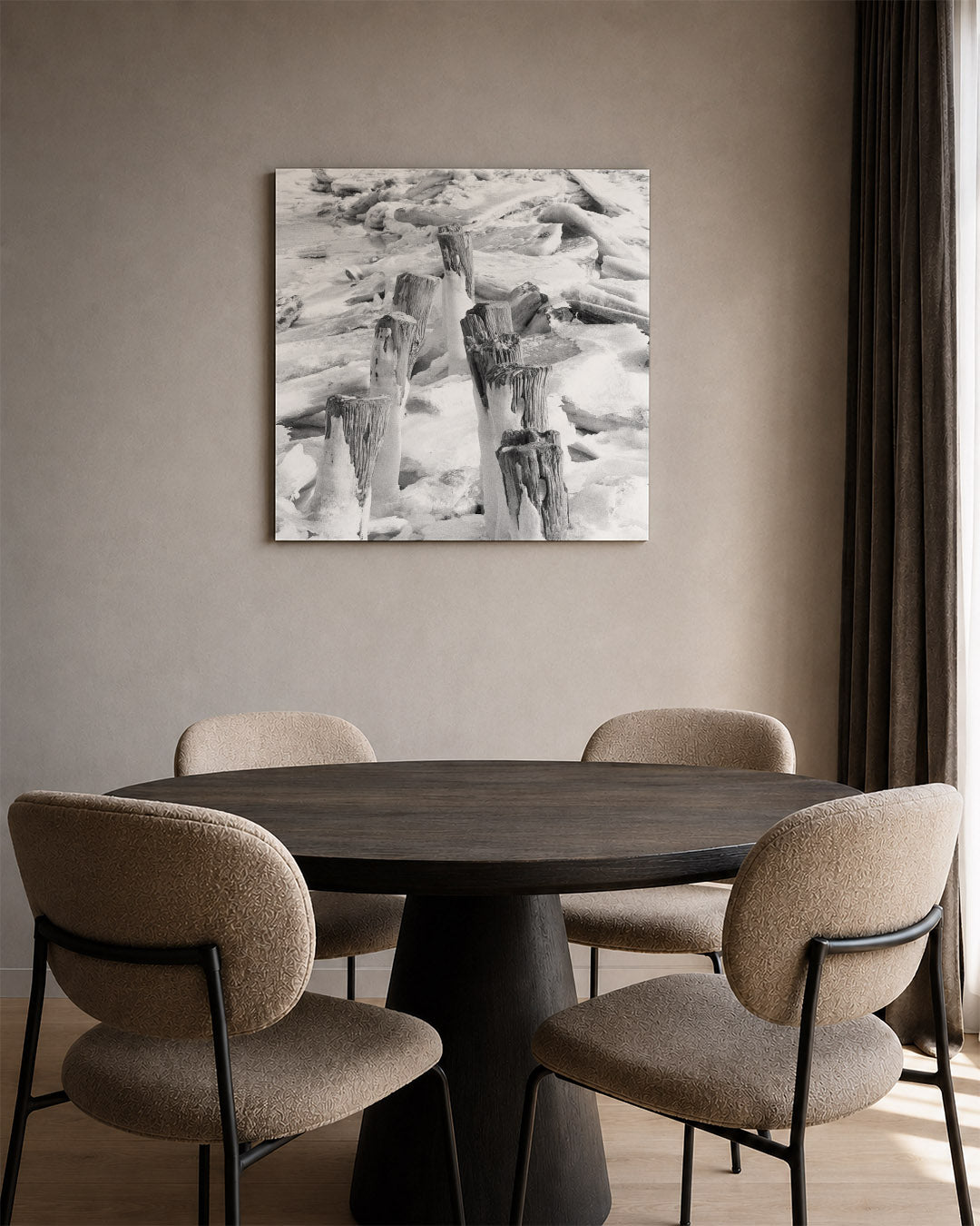 Ijs en hout Kunstwerk