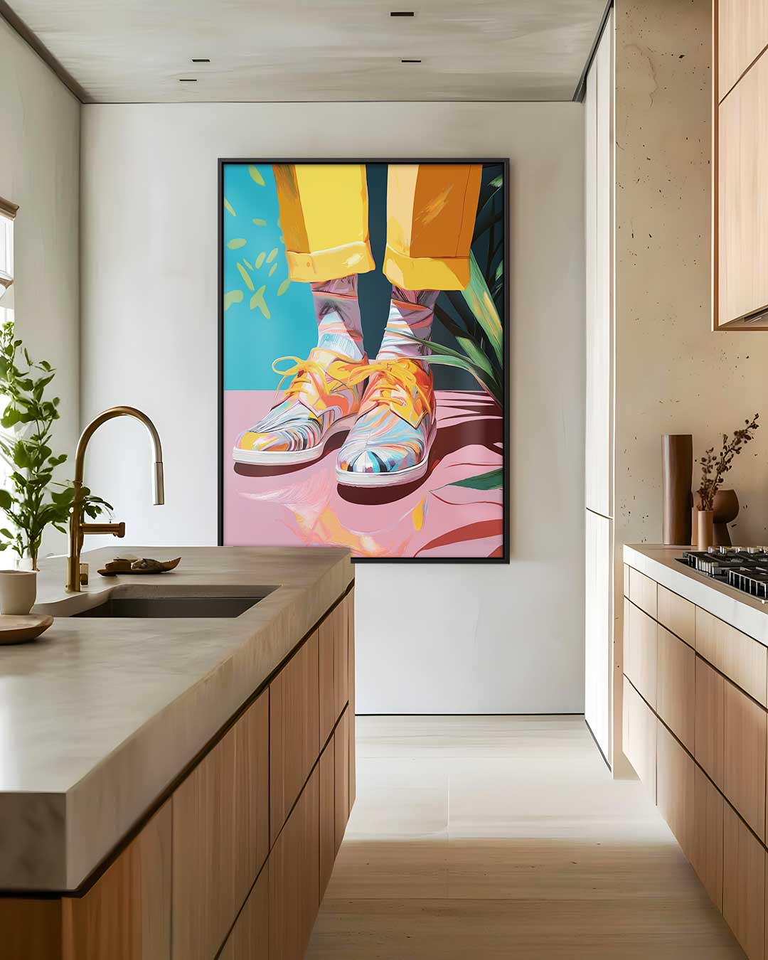 Kleurrijke Lente Wandeling Kunstwerk-canvas-dibond-plexiglas-wanddecoratie-WallArtistic