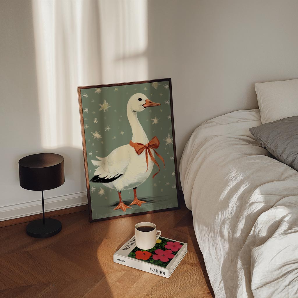 Elegante Eend met Strik Poster