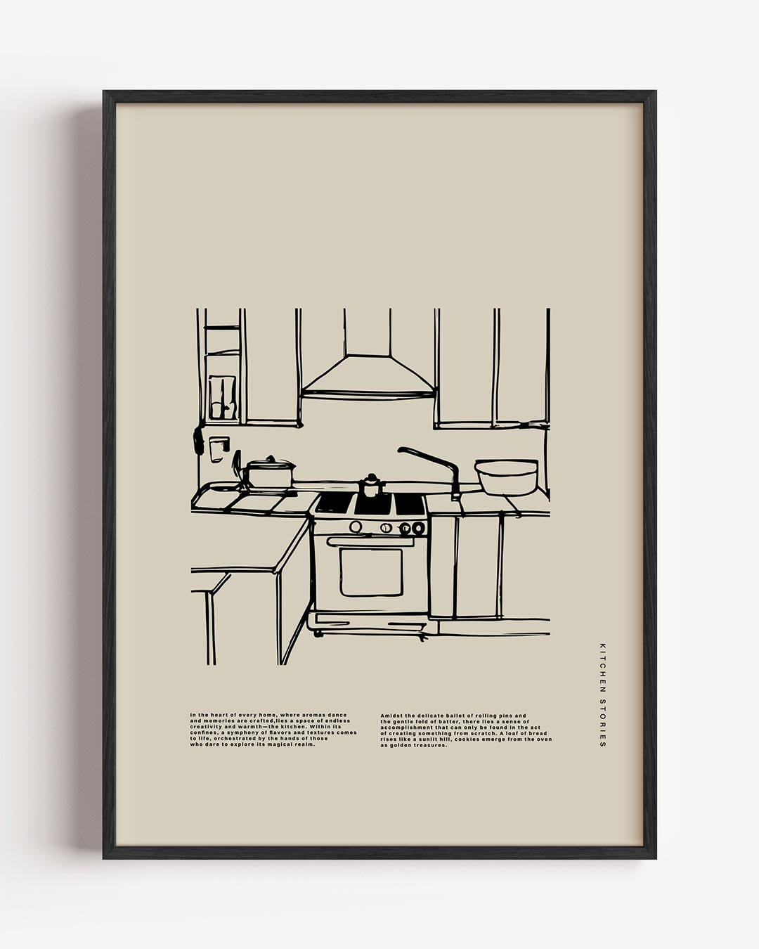 Stijlvolle Keuken Illustratie Poster-WallArtistic