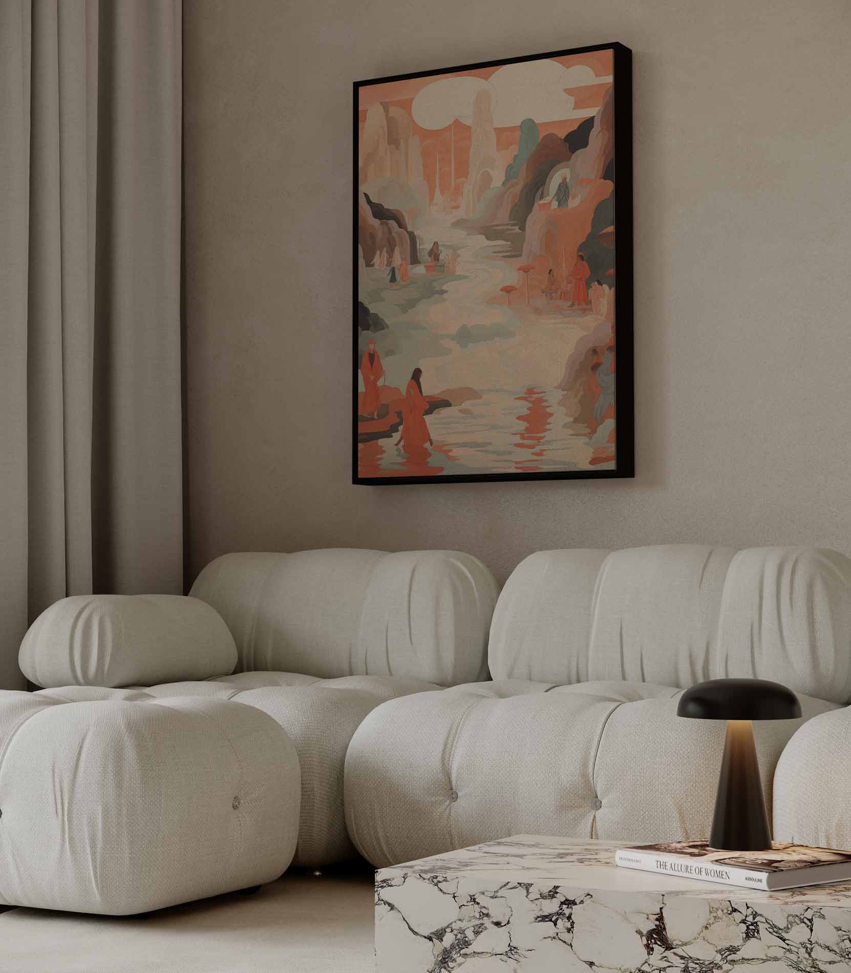 Magisch Landschap in Zachte Tinten Kunstwerk-canvas-dibond-plexiglas-wanddecoratie-WallArtistic