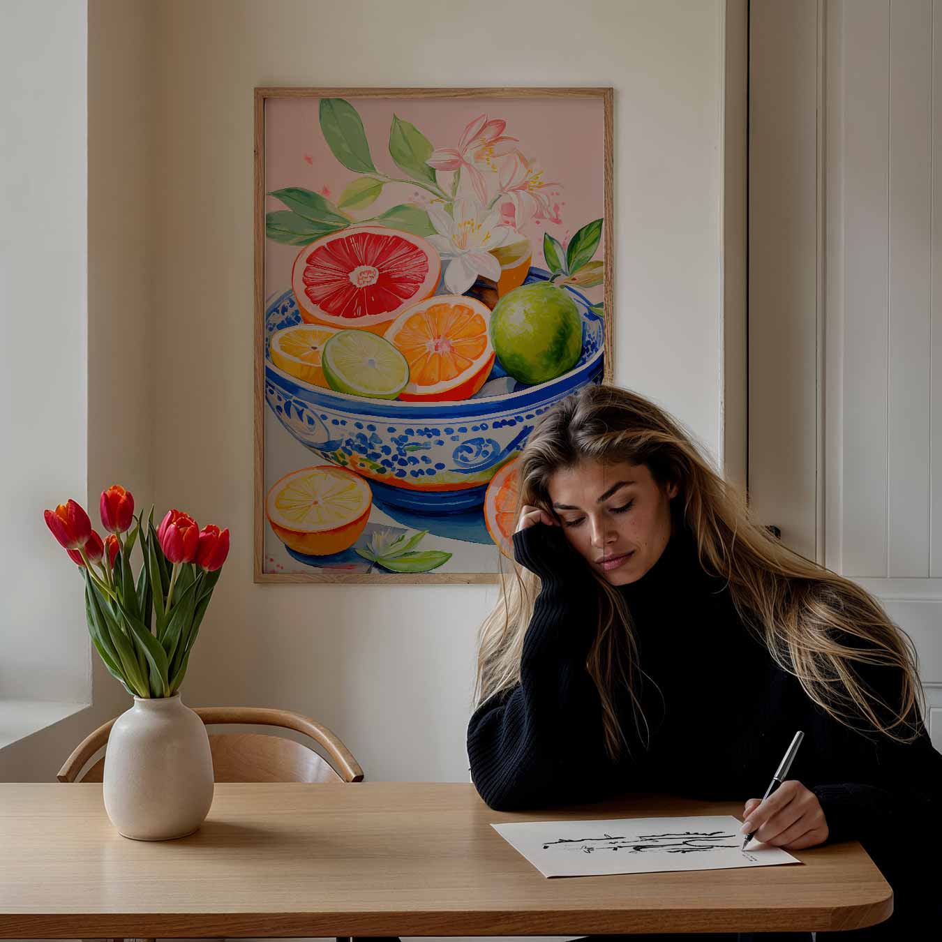 Zomerse Citrusvruchten Kunstposter-WallArtistic