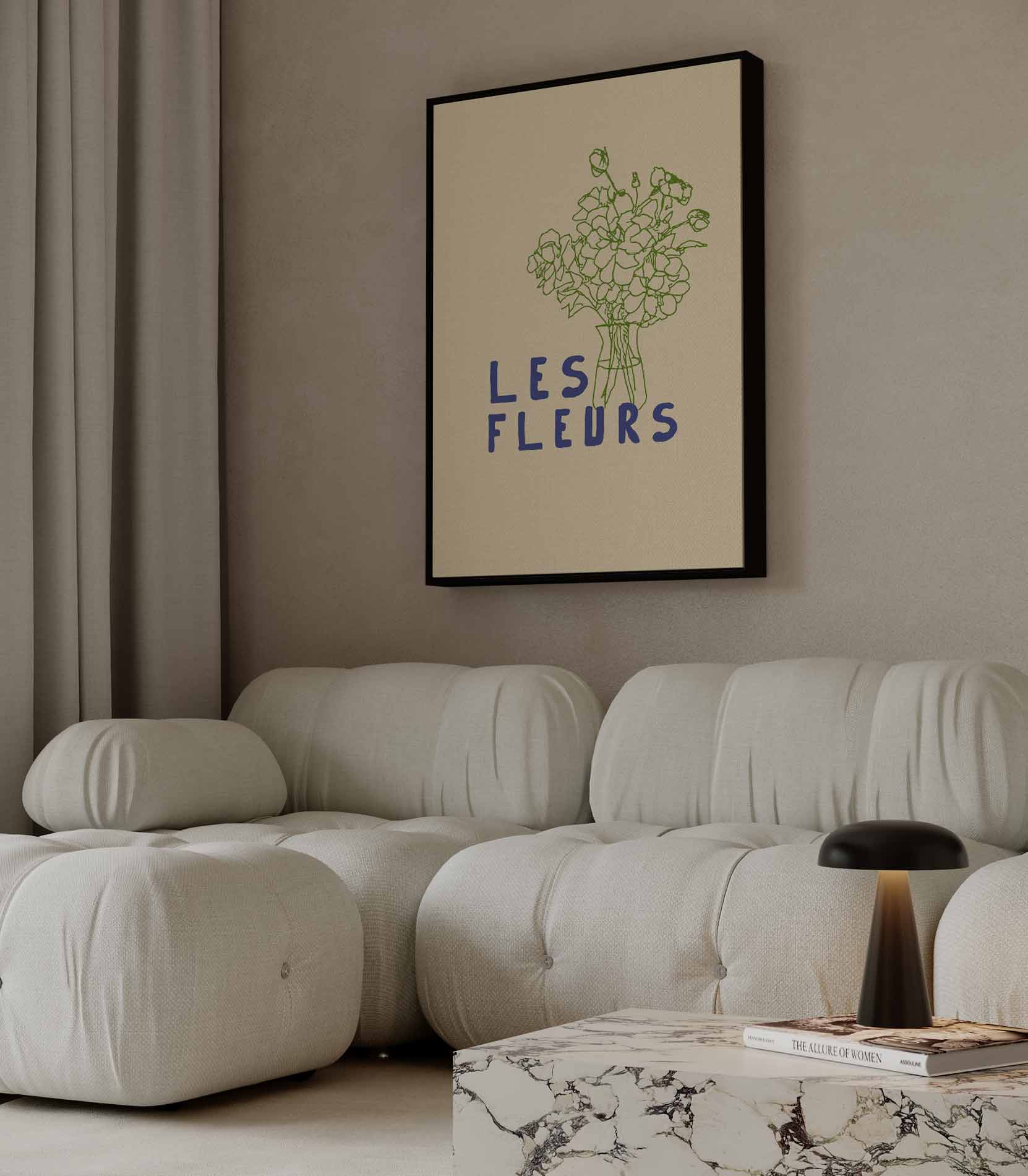 Les Fleurs Minimalistische Bloemenkunst Kunstwerk-canvas-dibond-plexiglas-wanddecoratie-WallArtistic