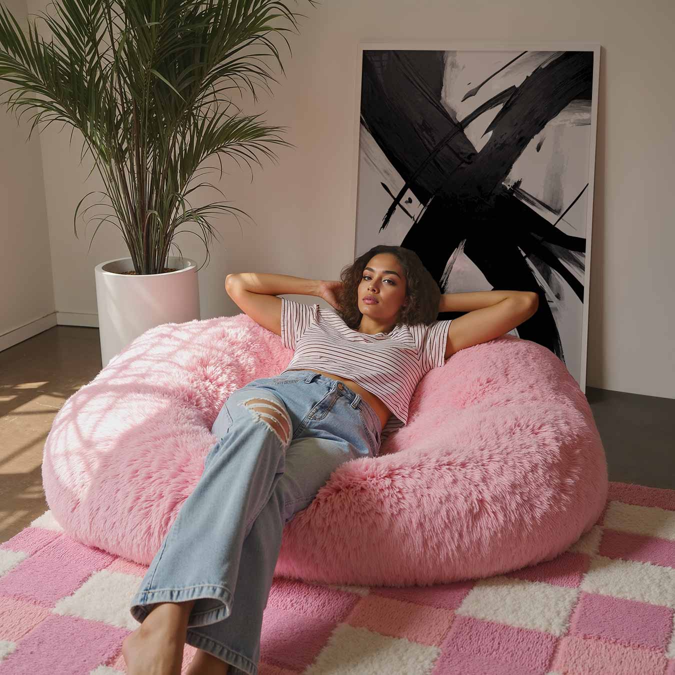 Abstracte Kunst Zwart-Wit Poster-WallArtistic