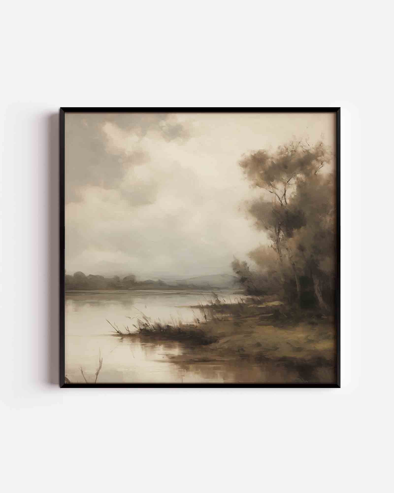 Landschap met rivier Poster