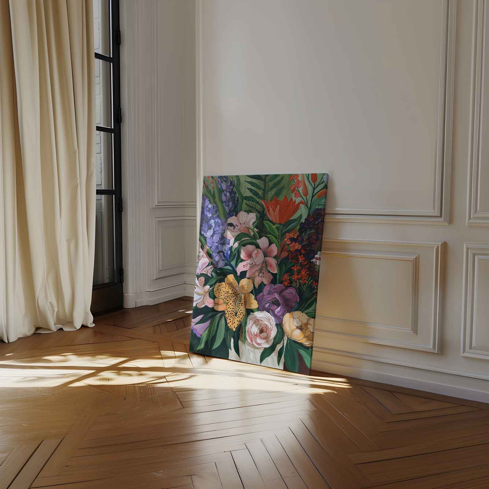 Bloemrijke Fantasie Kunstwerk-canvas-dibond-plexiglas-wanddecoratie-WallArtistic