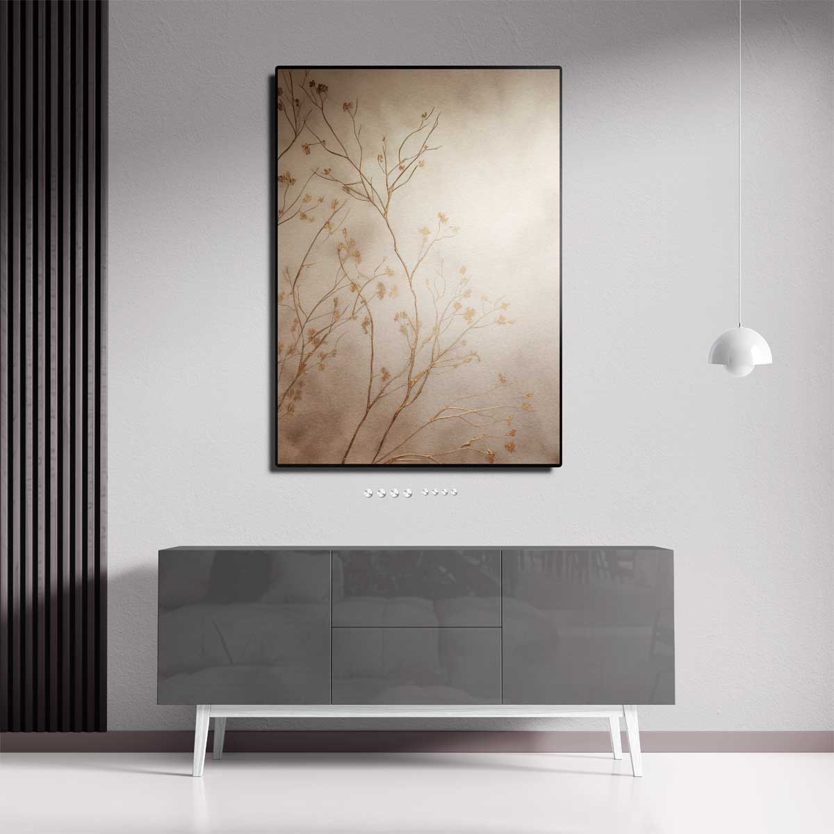 Gouden Takken in Mist Kunstwerk-canvas-dibond-plexiglas-wanddecoratie-WallArtistic