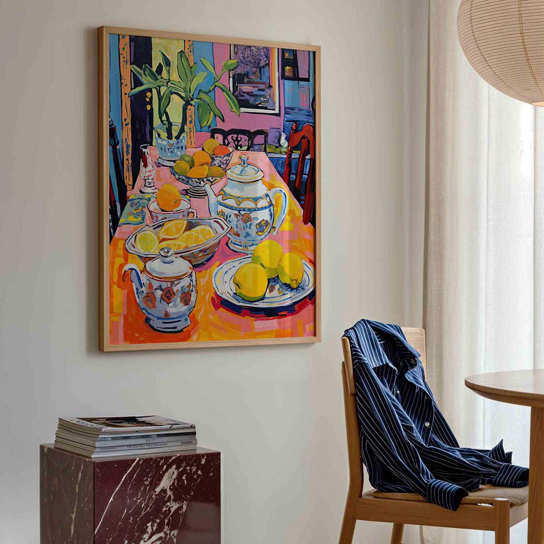 Citrus en theeservies Poster