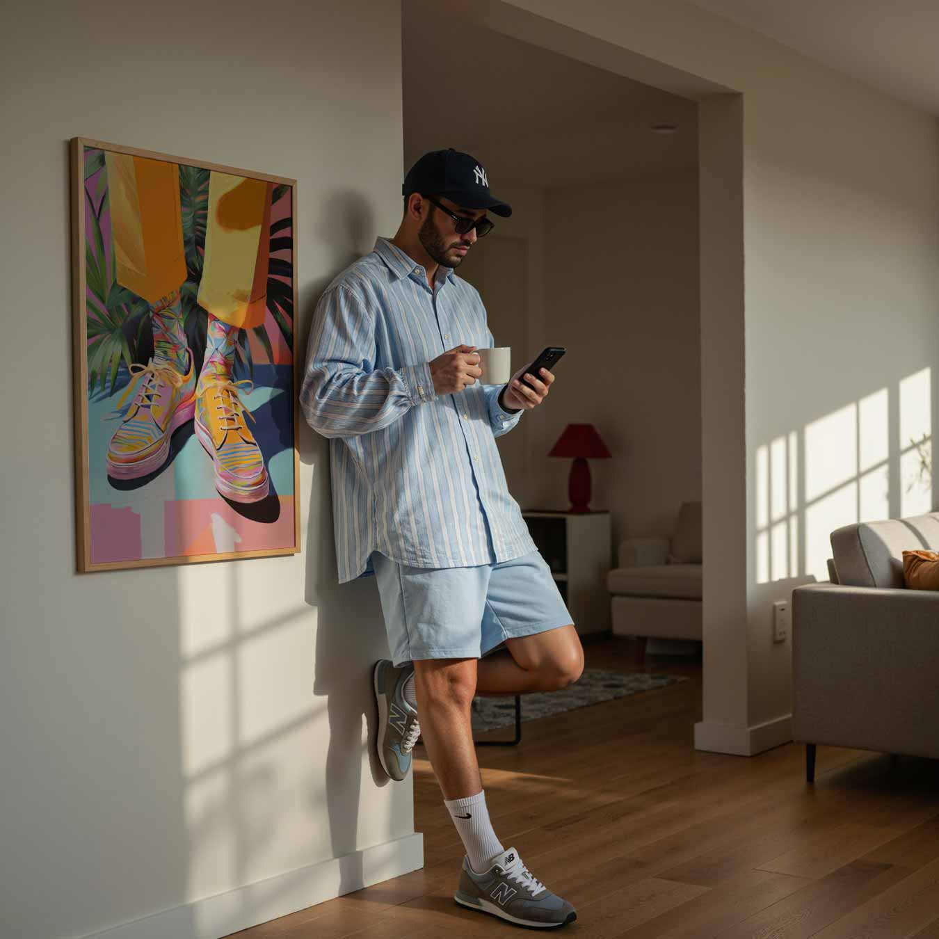 Kleurrijke Tropische Sneaker Vibes Poster-WallArtistic