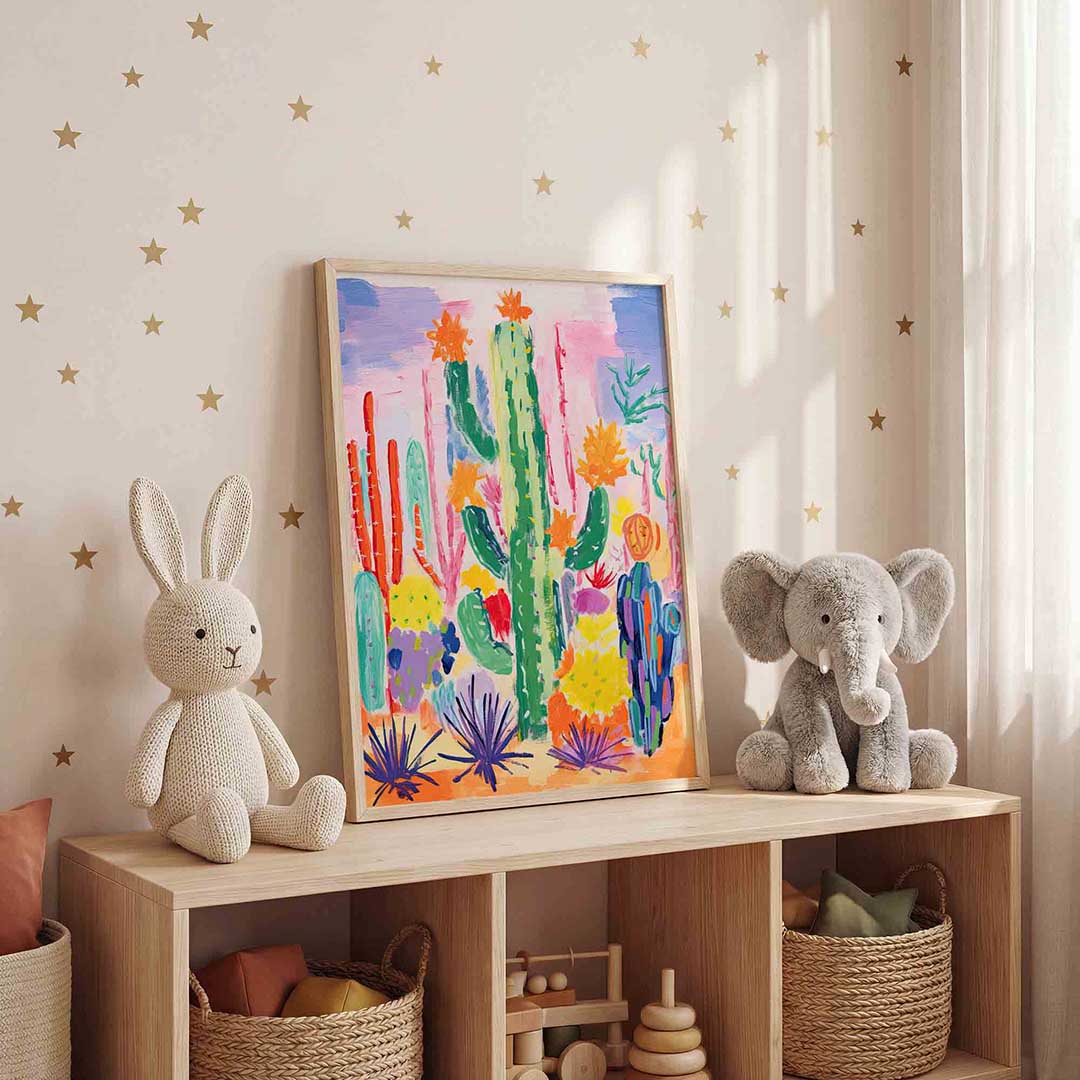 Kleurrijke cactussen Poster