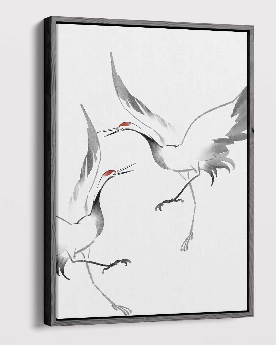 Elegante Kranen in Vlucht Kunstwerk-canvas-dibond-plexiglas-wanddecoratie-WallArtistic