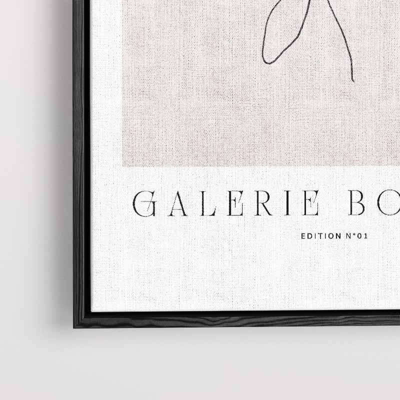 Minimalistische Lijntekening van Bladeren Kunstwerk-canvas-dibond-plexiglas-wanddecoratie-WallArtistic