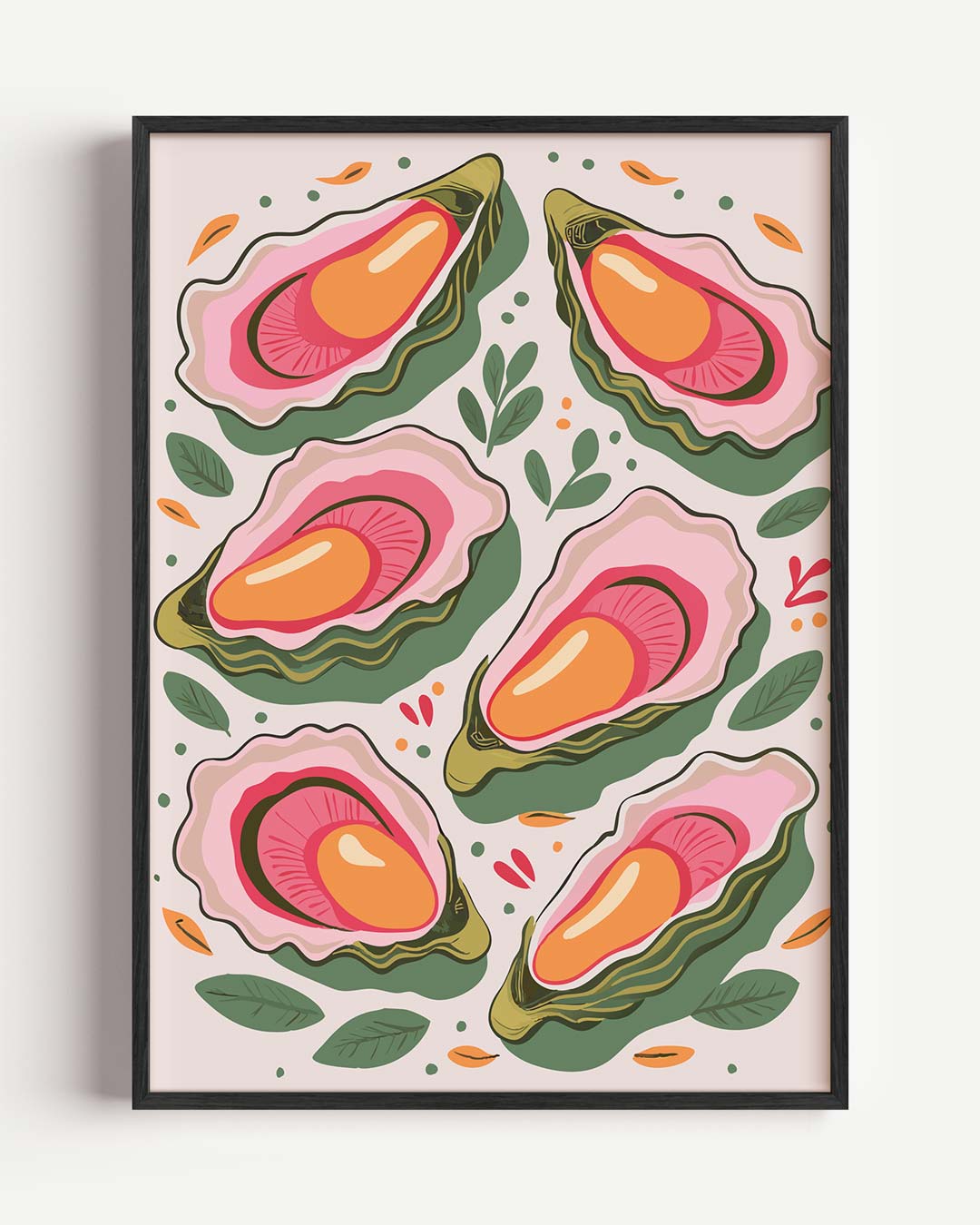 Kleurrijke Oester Illustratie Poster-WallArtistic