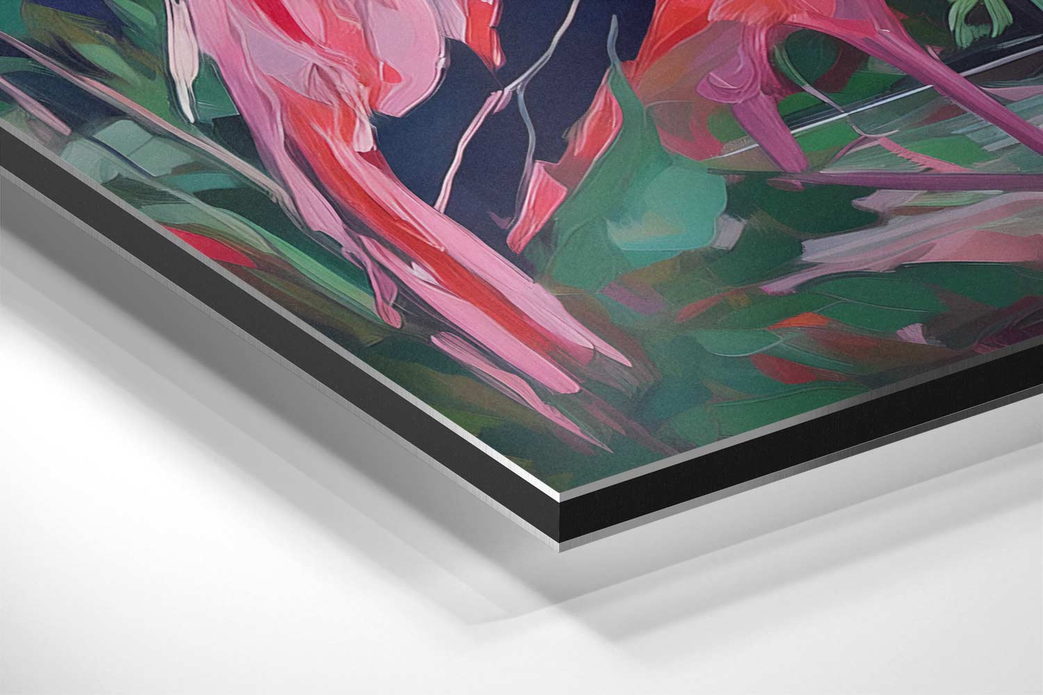 Flamingo Fantasie Kunstwerk-canvas-dibond-plexiglas-wanddecoratie-WallArtistic