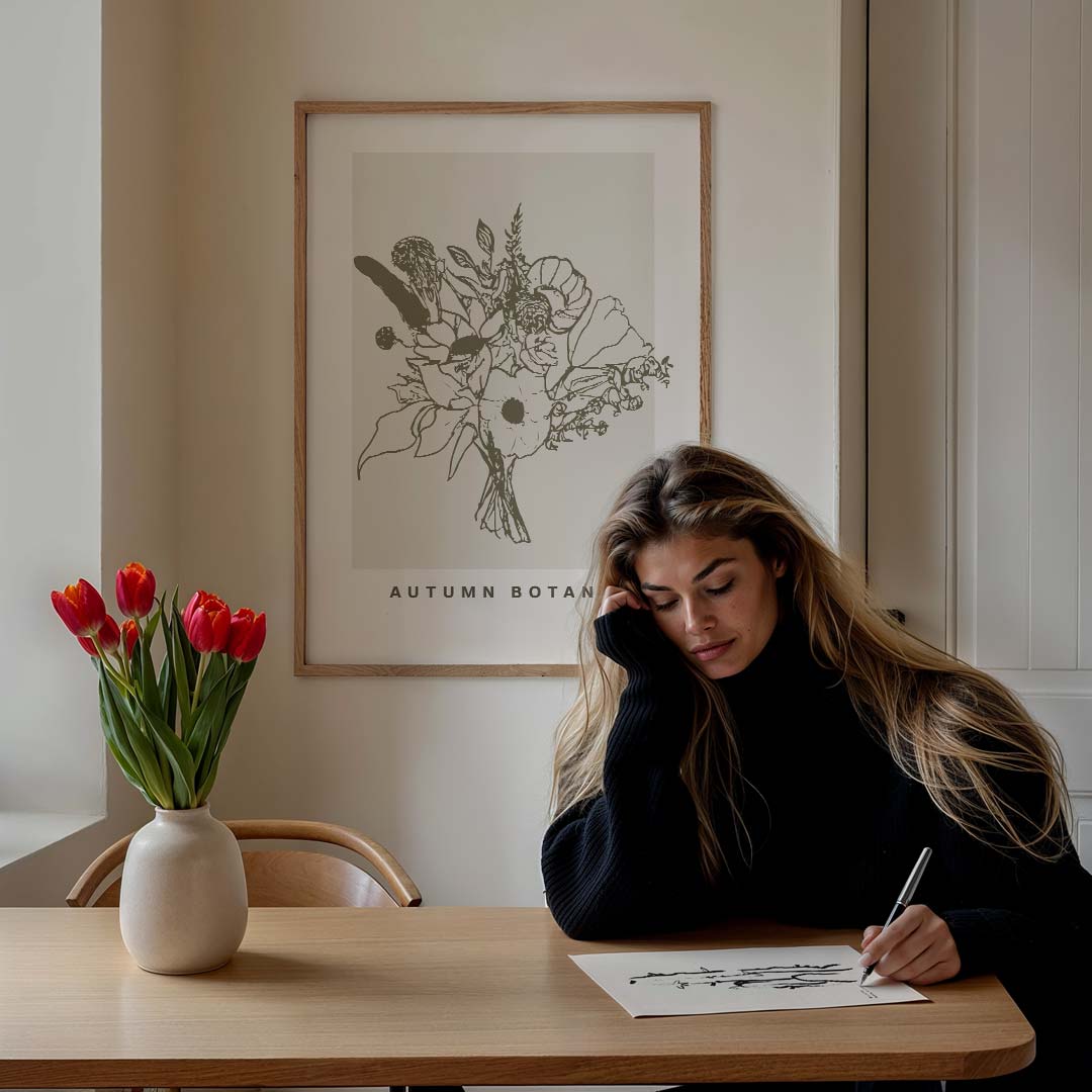 Stijlvolle Herfst Botanische Poster-WallArtistic