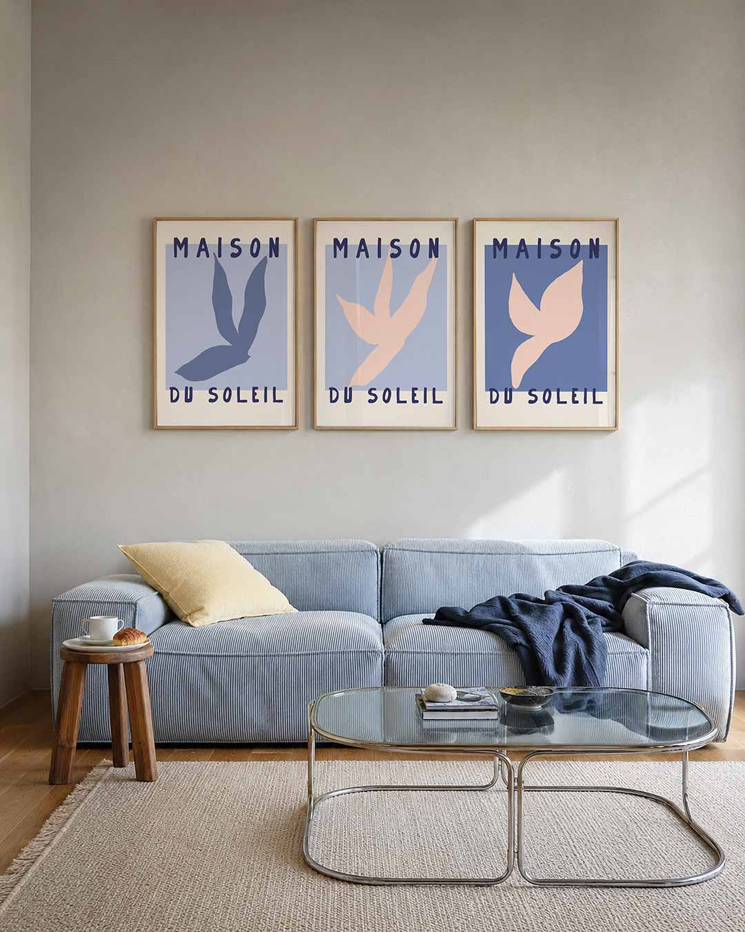 Blauwe vormen Posterset