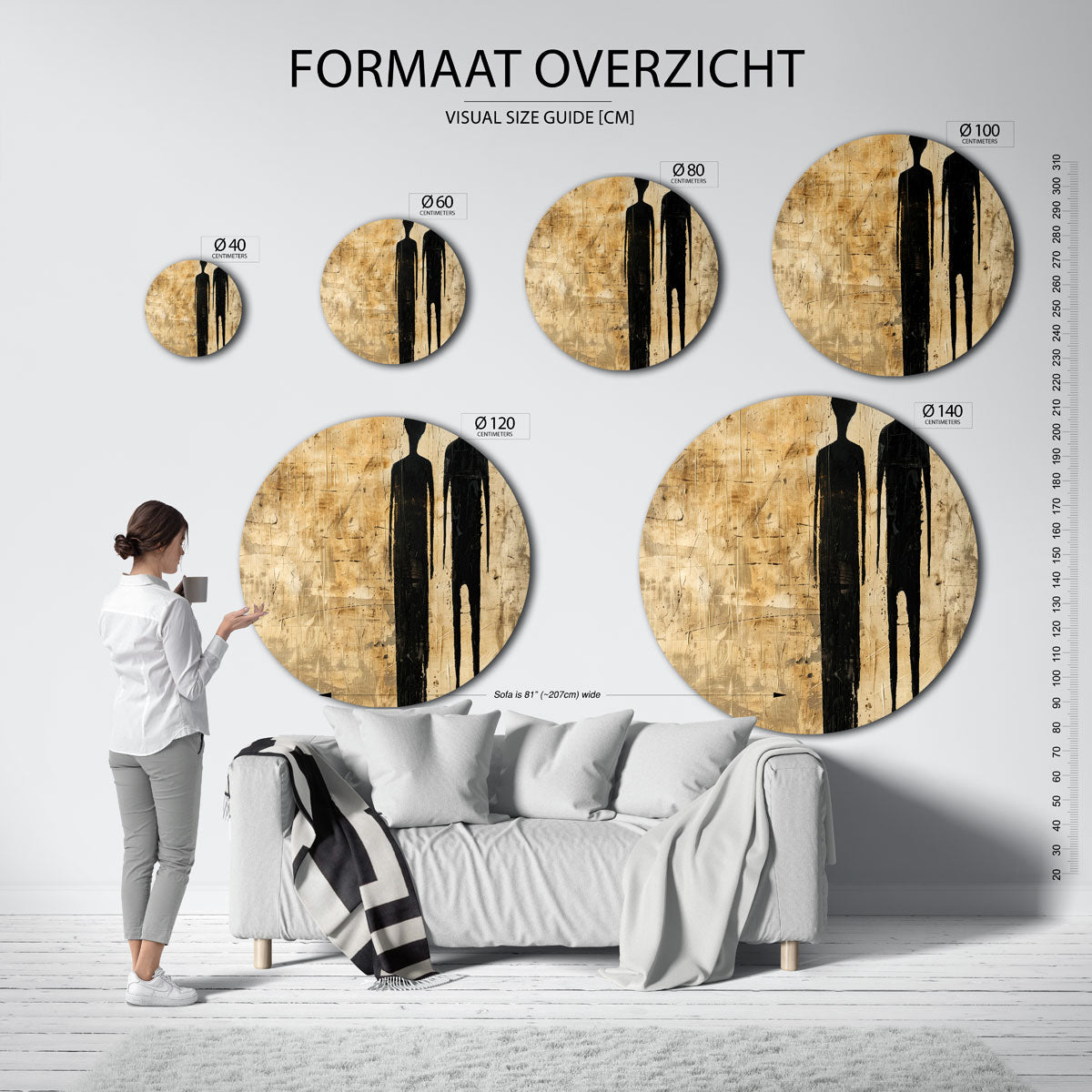 Twee figuren Muurcirkel