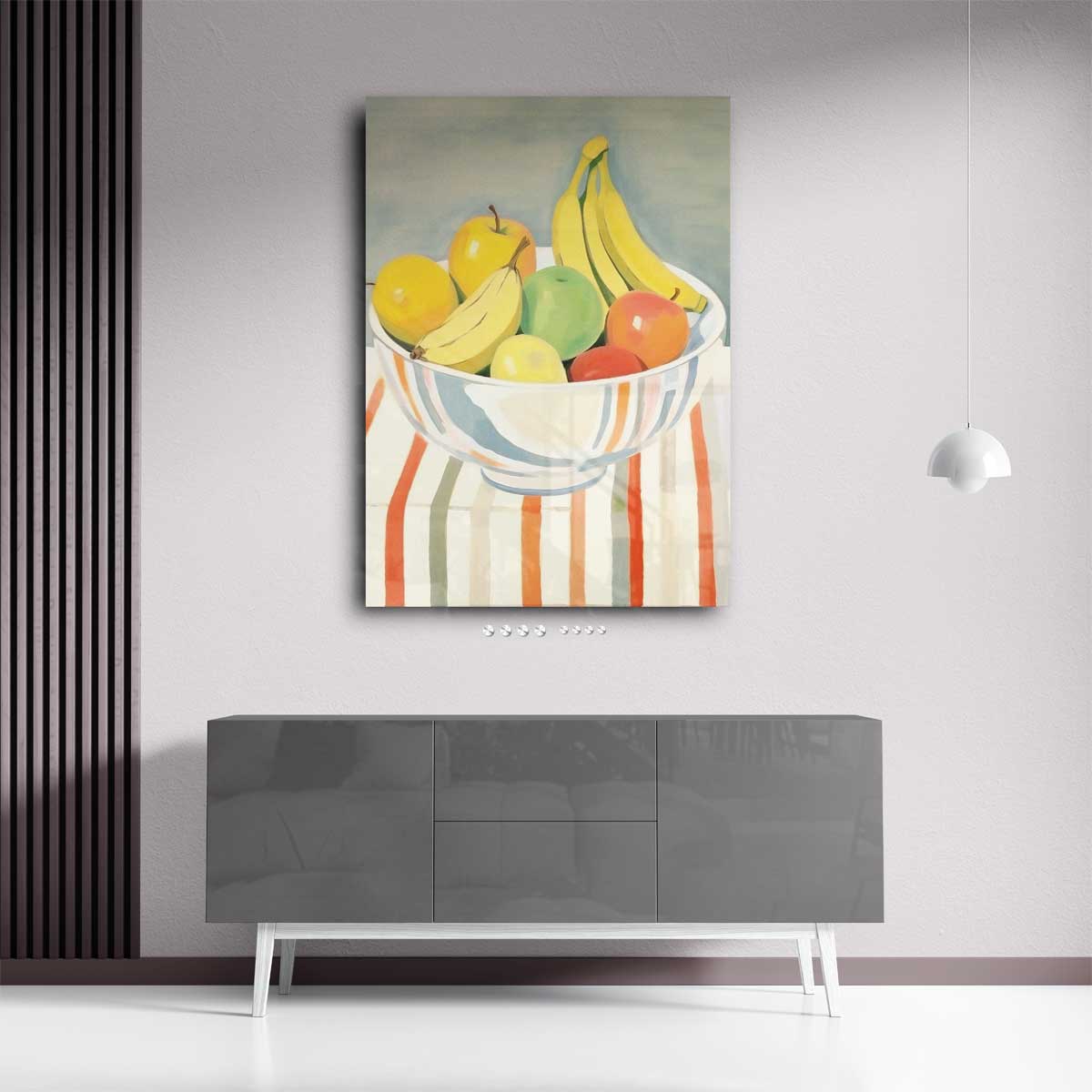 Kleurrijke Fruitmand in Impressionistische Stijl Kunstwerk-canvas-dibond-plexiglas-wanddecoratie-WallArtistic