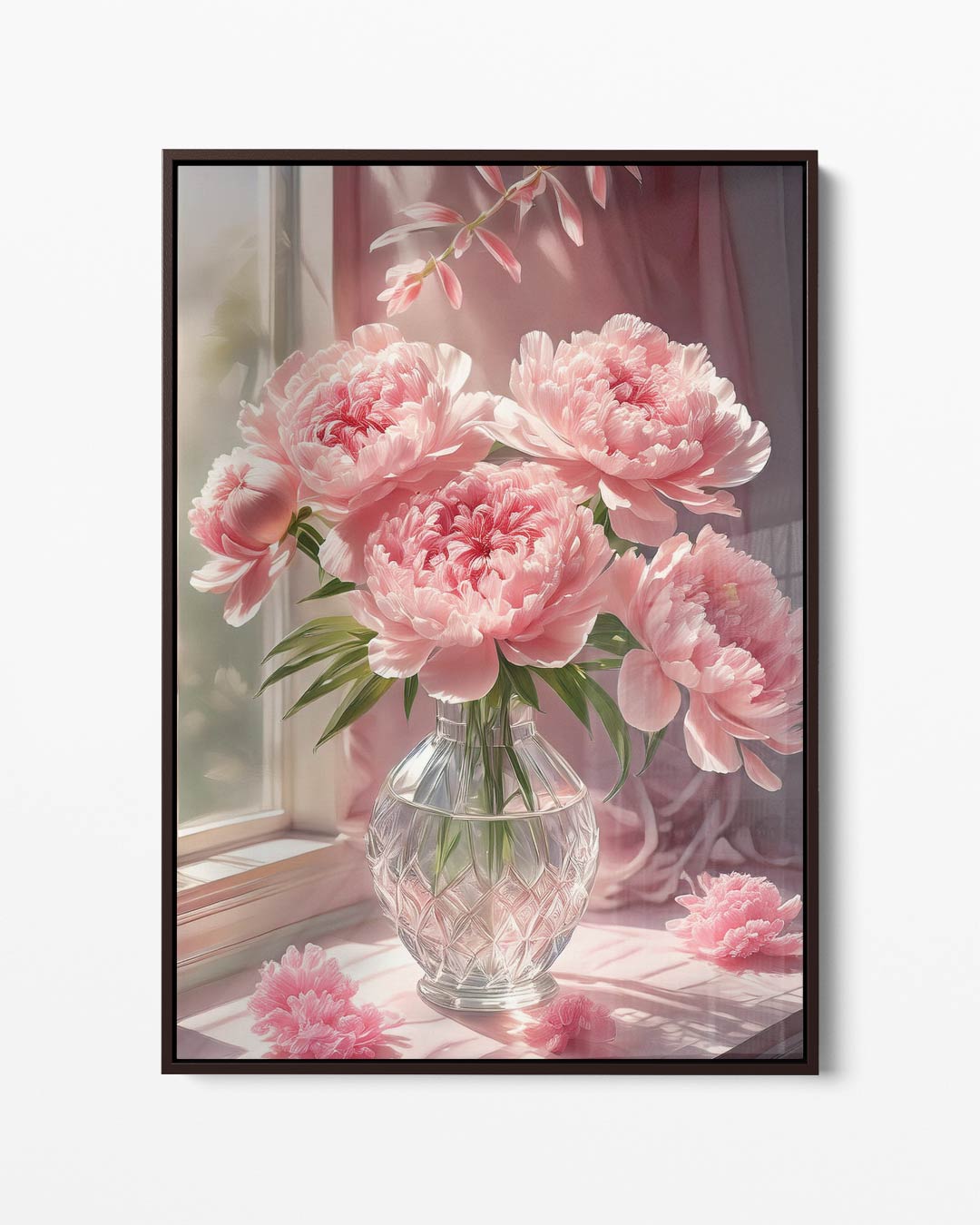 Bloemenpracht in het Raamlicht Kunstwerk-canvas-dibond-plexiglas-wanddecoratie-WallArtistic