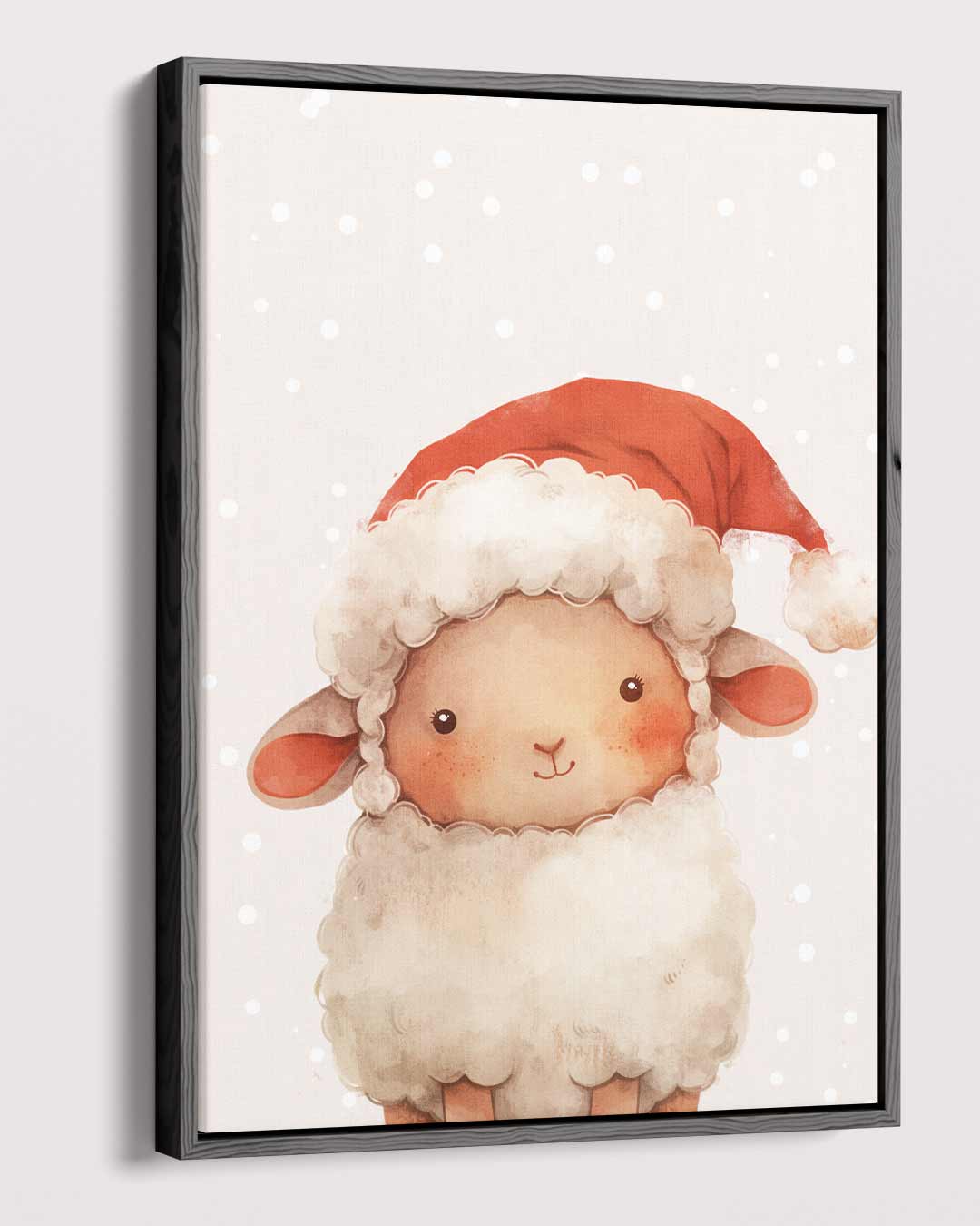 Schattig Kerstlammetje Illustratie Kunstwerk-canvas-dibond-plexiglas-wanddecoratie-WallArtistic