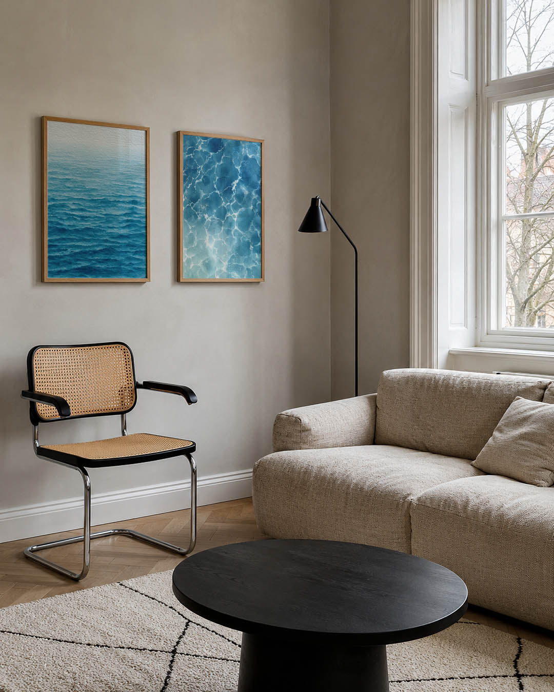 Golvend blauw Posterset