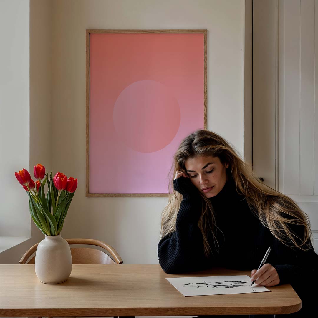 Zachte Roze Droomsfeer Poster-WallArtistic