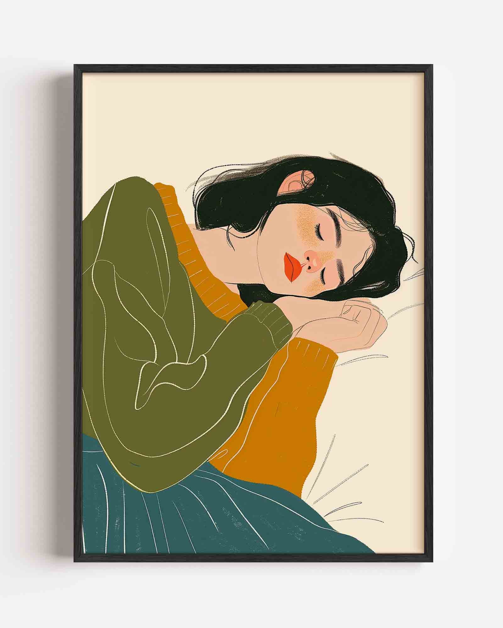 Slapende vrouw Poster