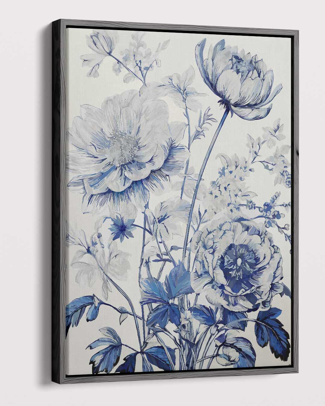 Blauwe Bloemenpracht Kunstwerk-canvas-dibond-plexiglas-wanddecoratie-WallArtistic