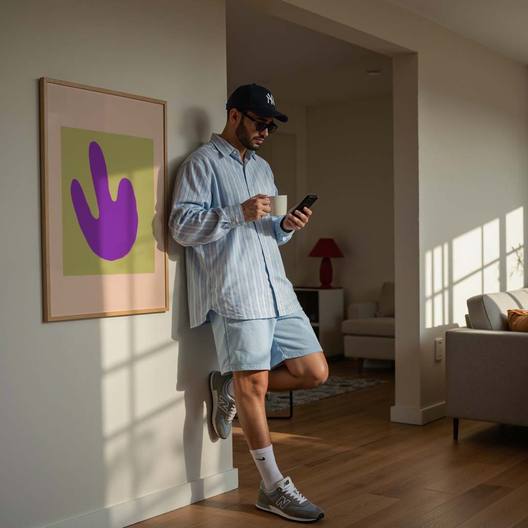 Moderne Abstracte Handafdruk Poster-WallArtistic