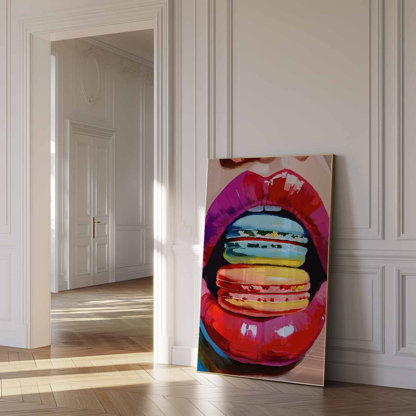 Kleurrijke Macaron Lippen Poster