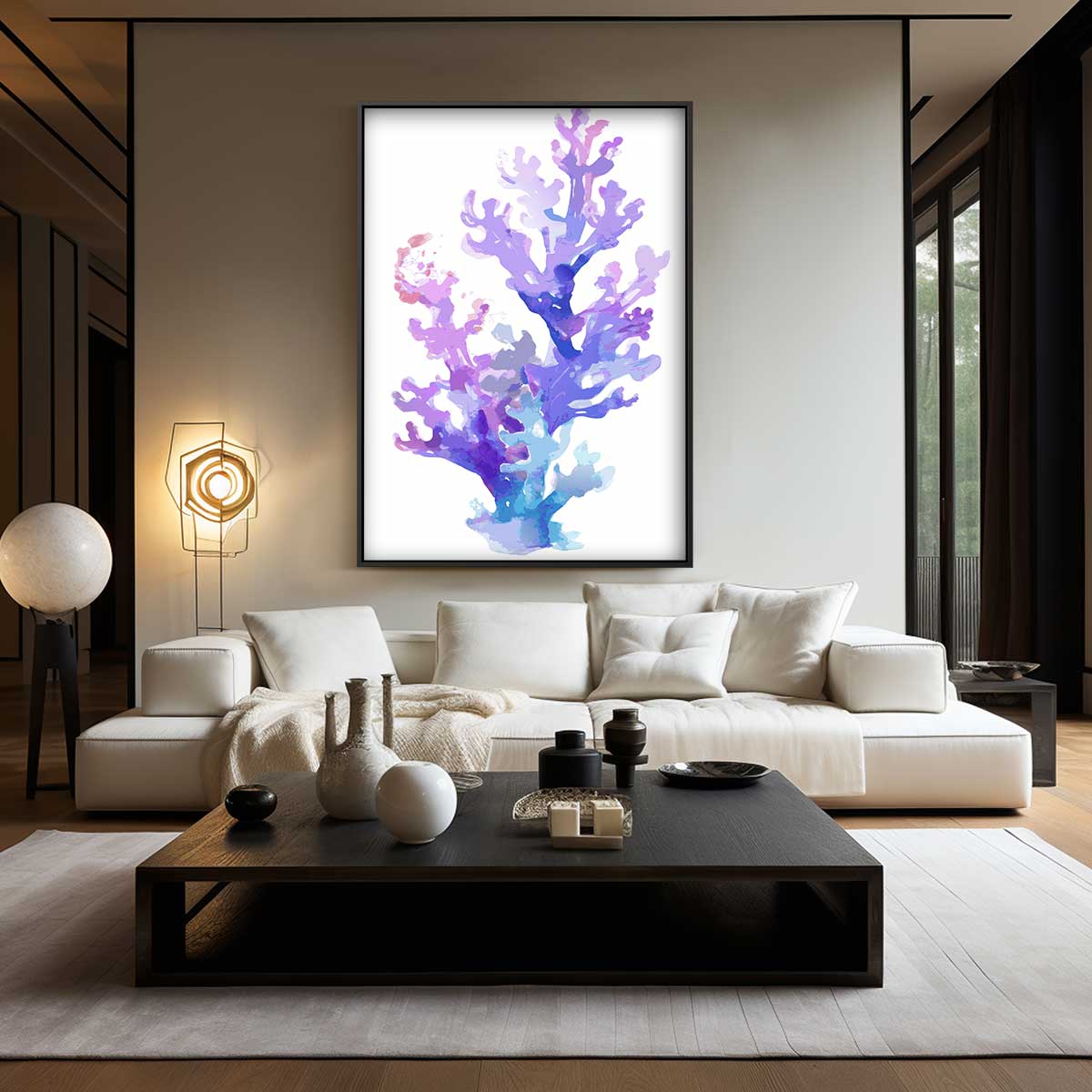 Lila Koraal Kunstwerk Kunstwerk-canvas-dibond-plexiglas-wanddecoratie-WallArtistic