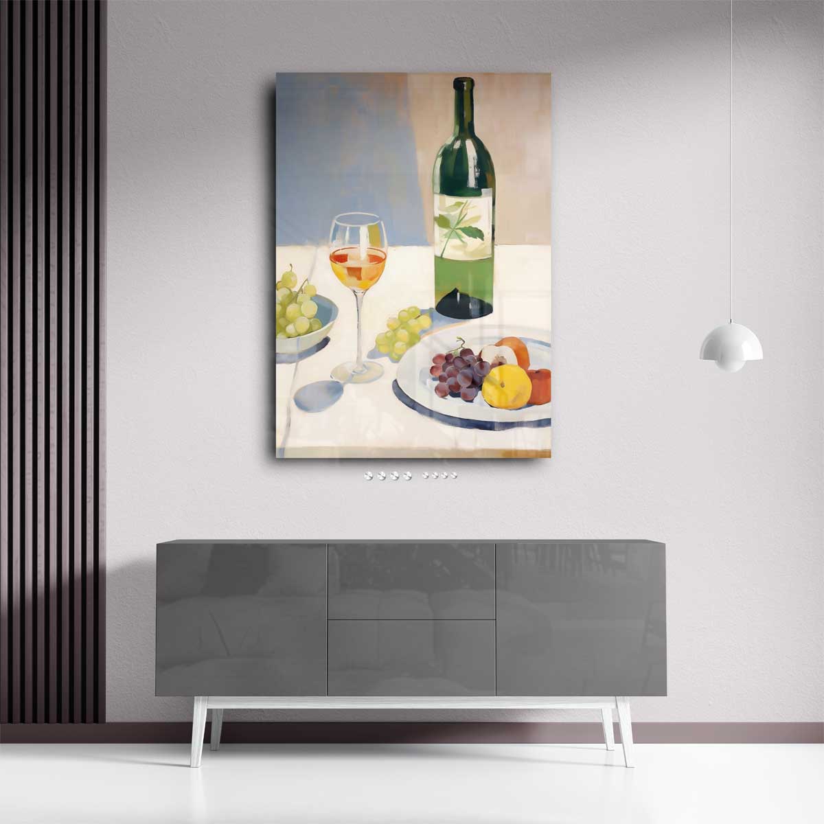 Stilleven met Wijn en Vruchten Kunstwerk-canvas-dibond-plexiglas-wanddecoratie-WallArtistic