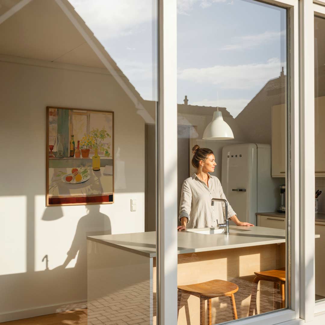 Gezellige Keukenraam Poster-WallArtistic