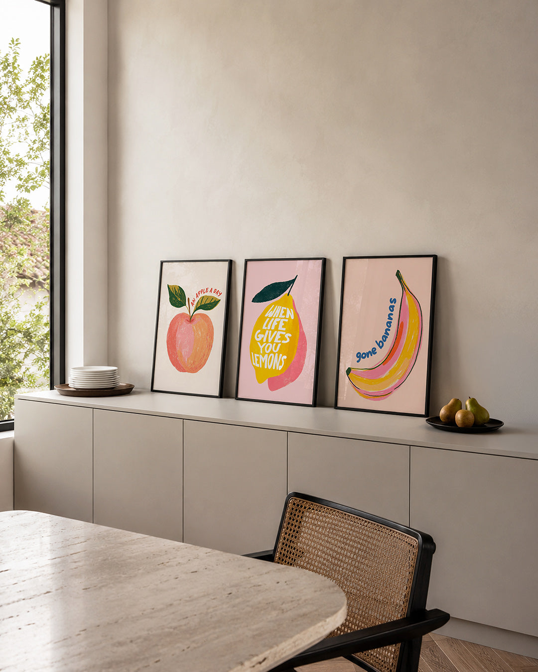 Fruitige kleurvlakken Posterset