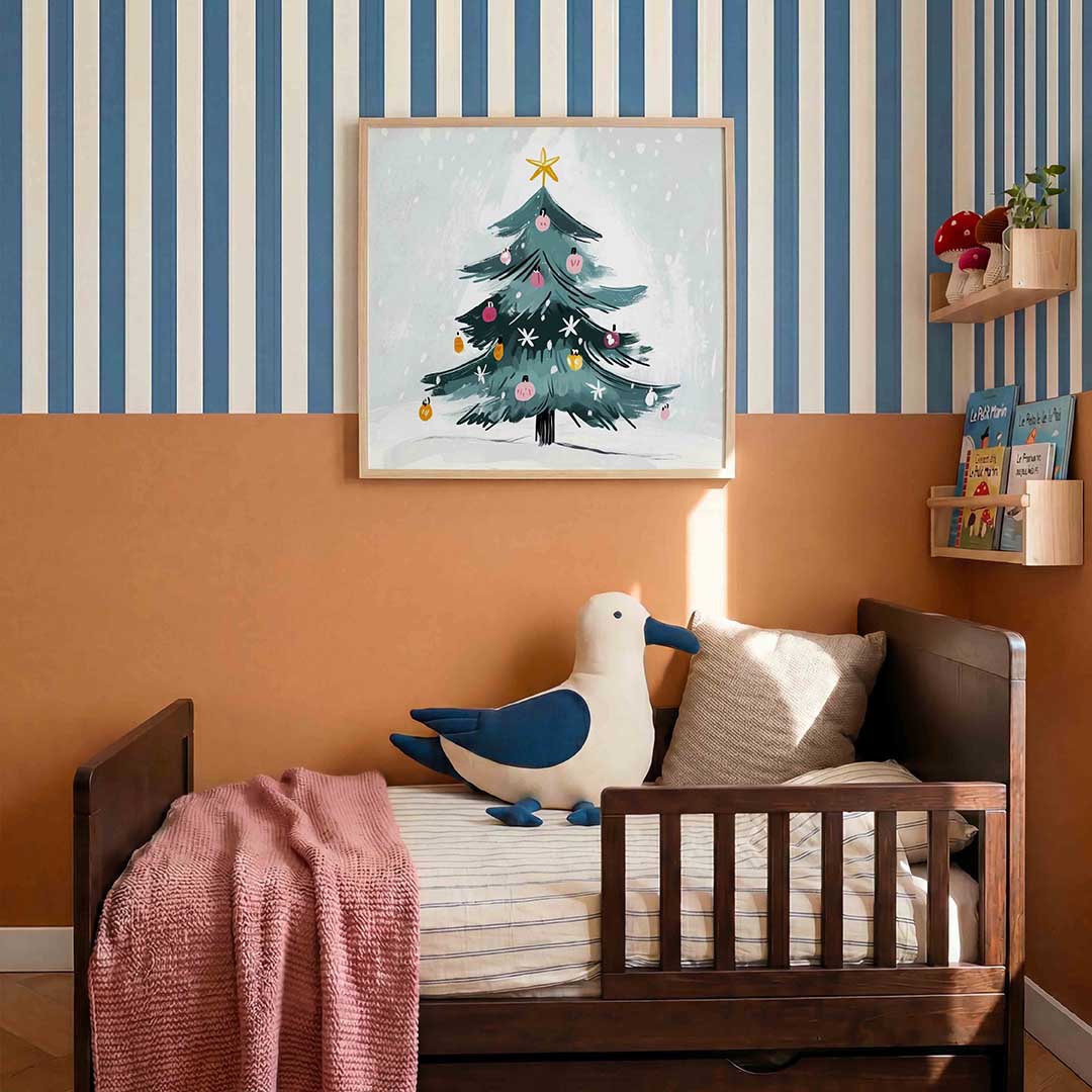 Kerstboom met versiering Poster