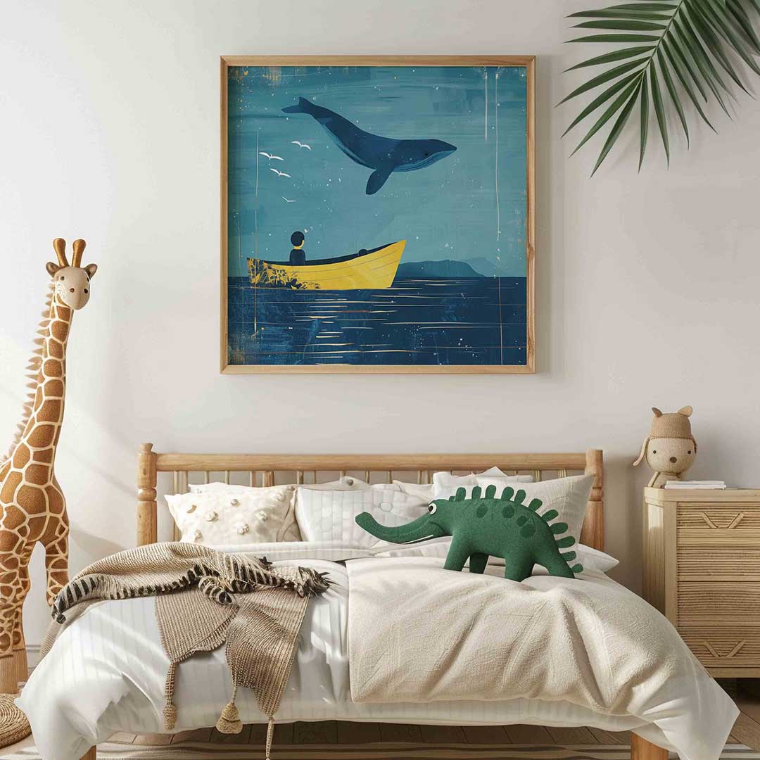Walvis en boot Poster