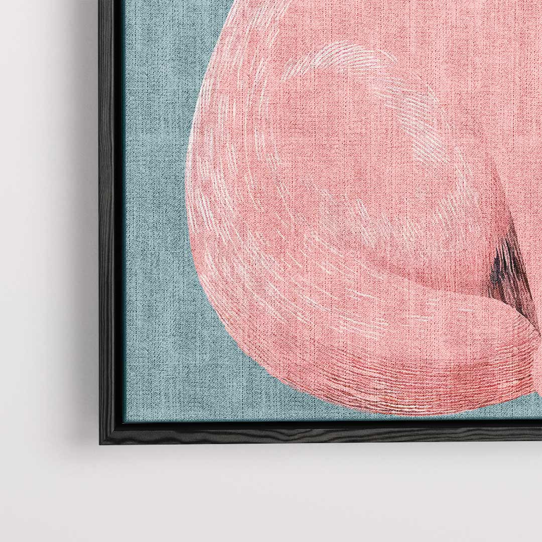 Roze Kat Illustratie Kunstwerk-canvas-dibond-plexiglas-wanddecoratie-WallArtistic