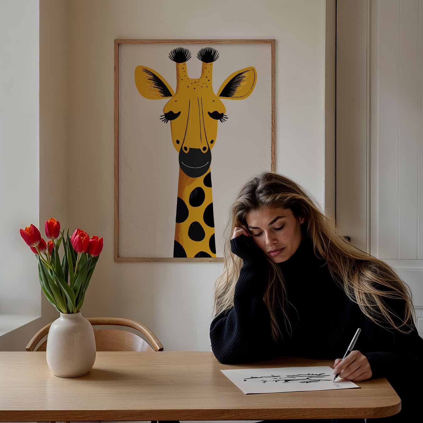 Vrolijke Giraffe Poster