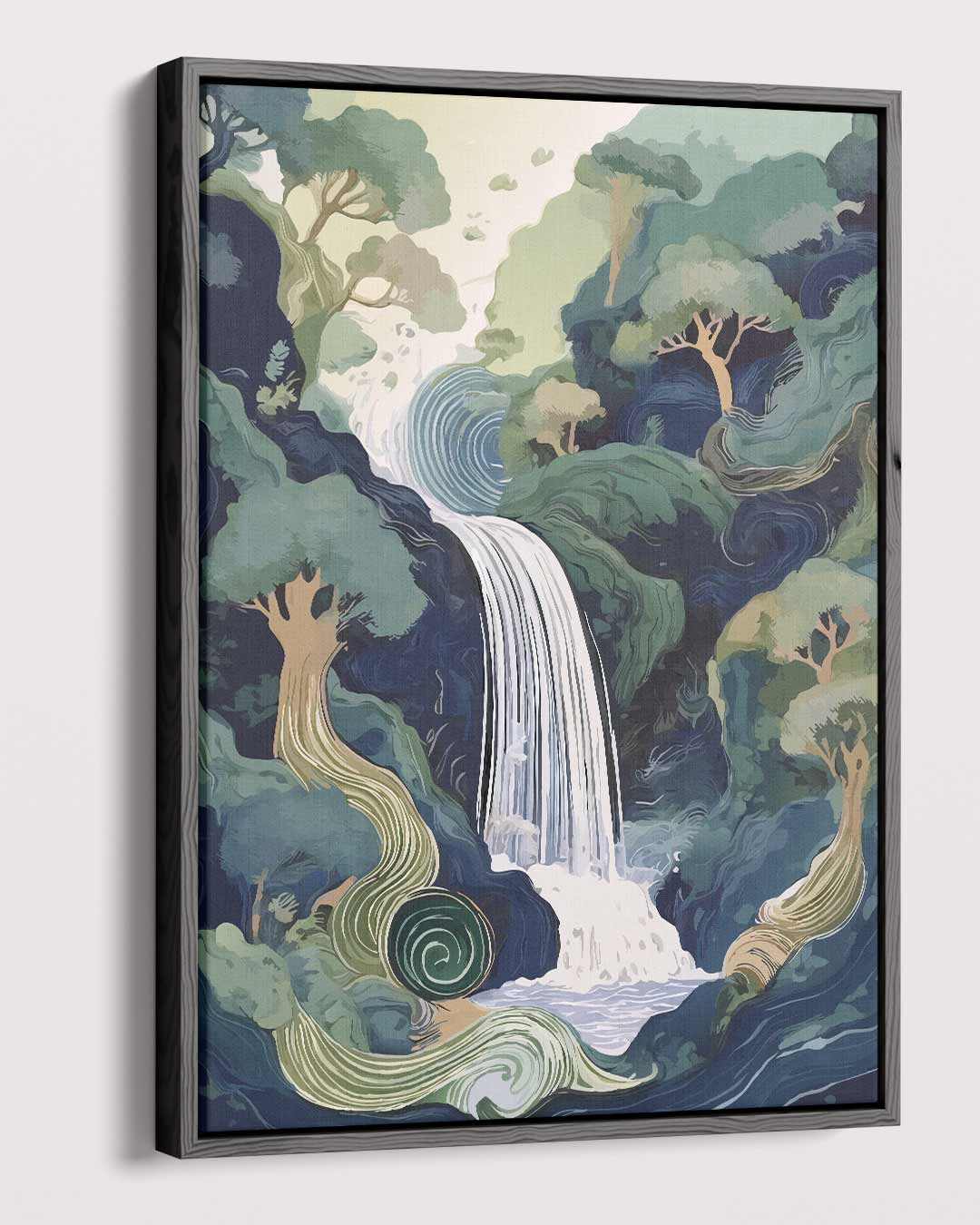 Magische Boswaterval Kunstwerk-canvas-dibond-plexiglas-wanddecoratie-WallArtistic