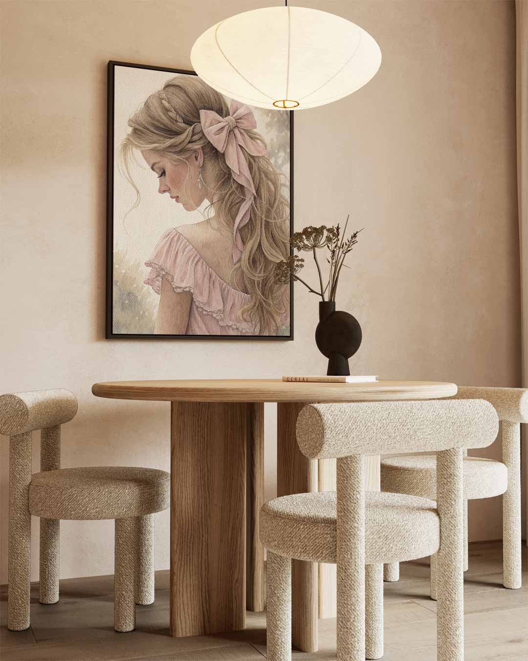 Betoverende Zachtroze Linten Kunstwerk-canvas-dibond-plexiglas-wanddecoratie-WallArtistic