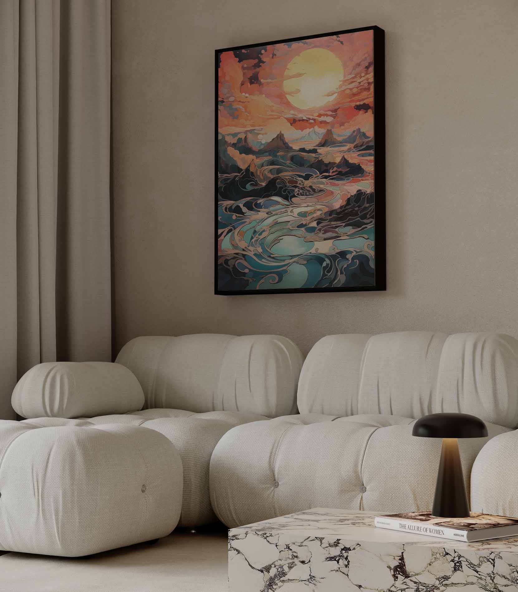 Kleurrijke Hemellandschap Kunstwerk-canvas-dibond-plexiglas-wanddecoratie-WallArtistic