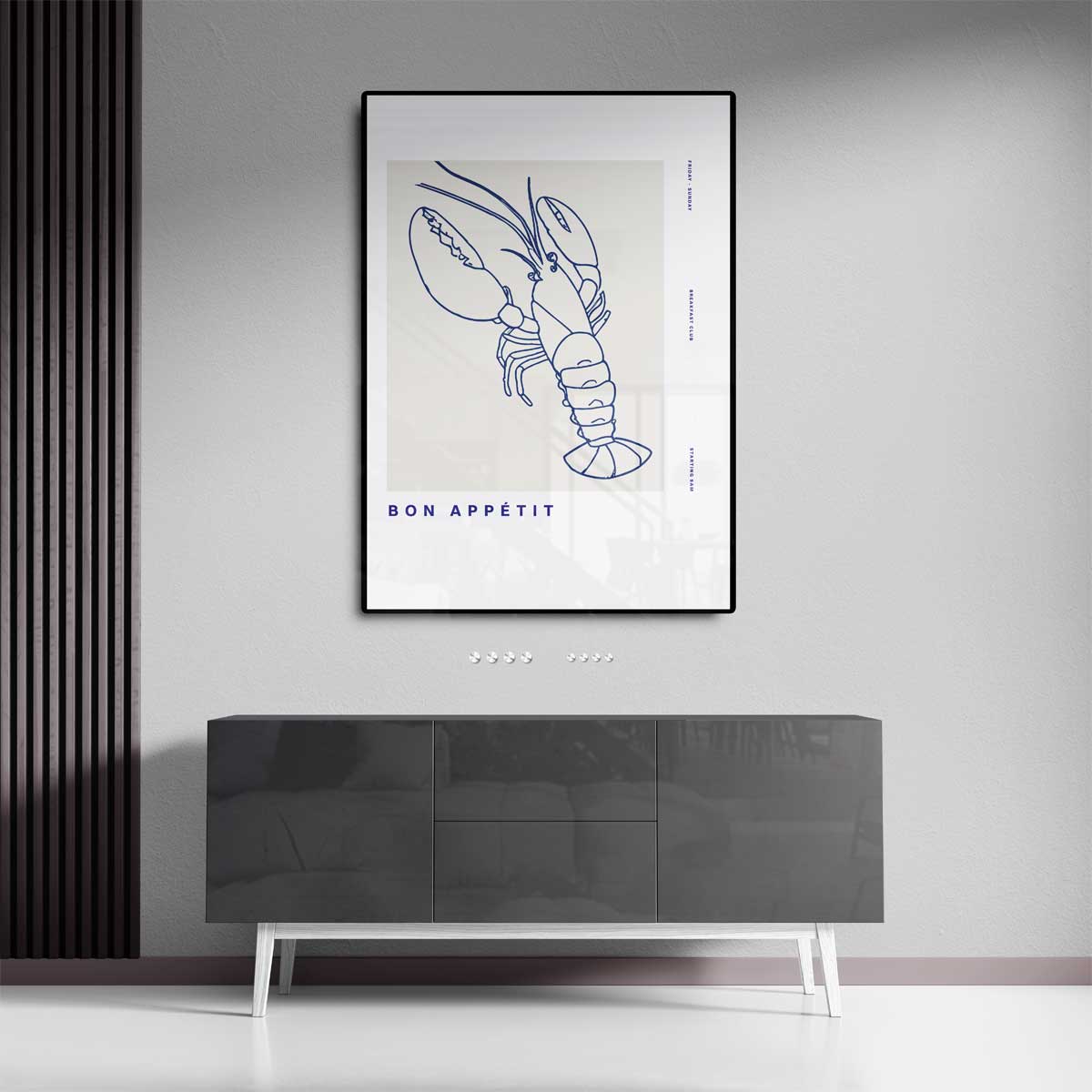 Bon Appétit Kreeftkunst Kunstwerk-canvas-dibond-plexiglas-wanddecoratie-WallArtistic