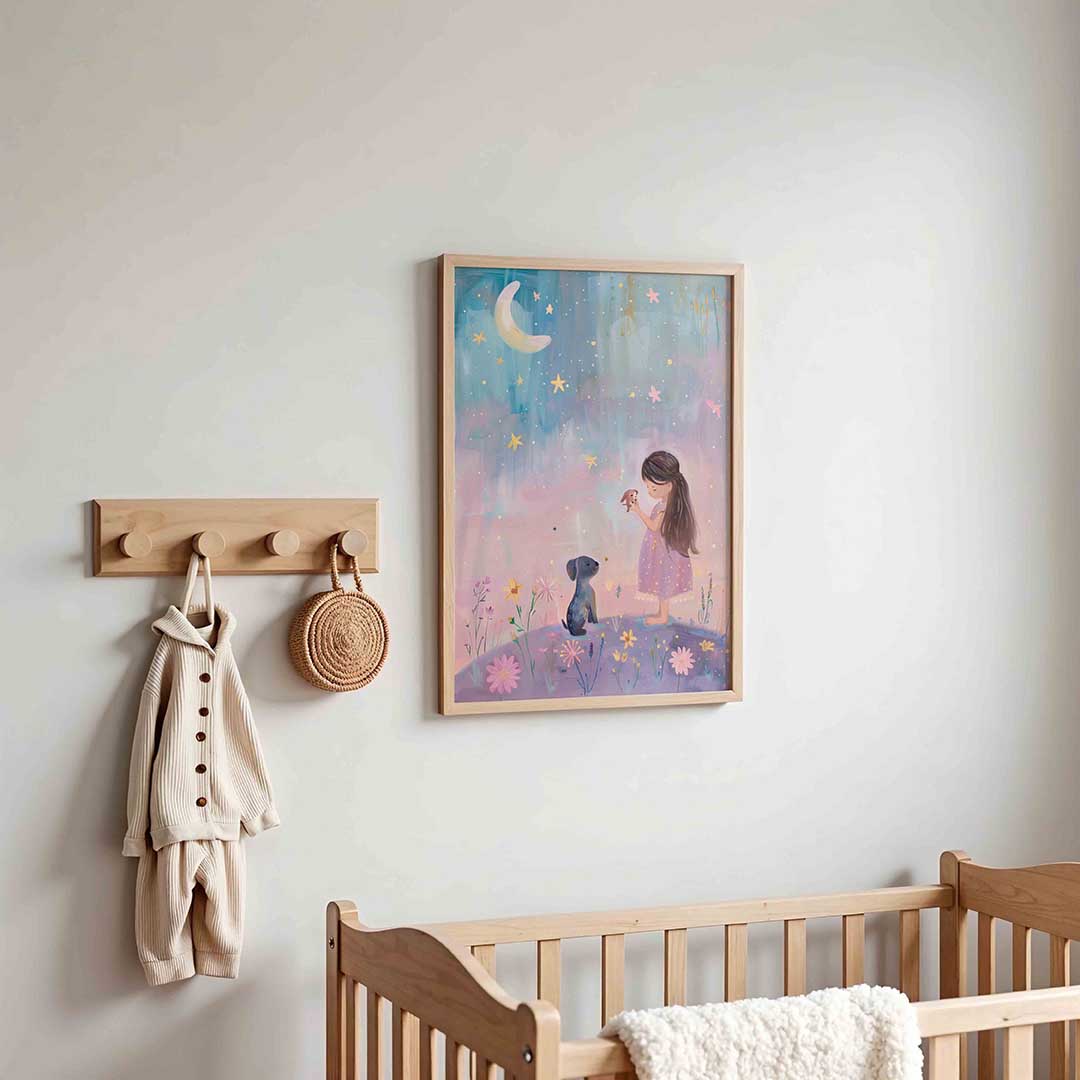 Meisje met hond Poster