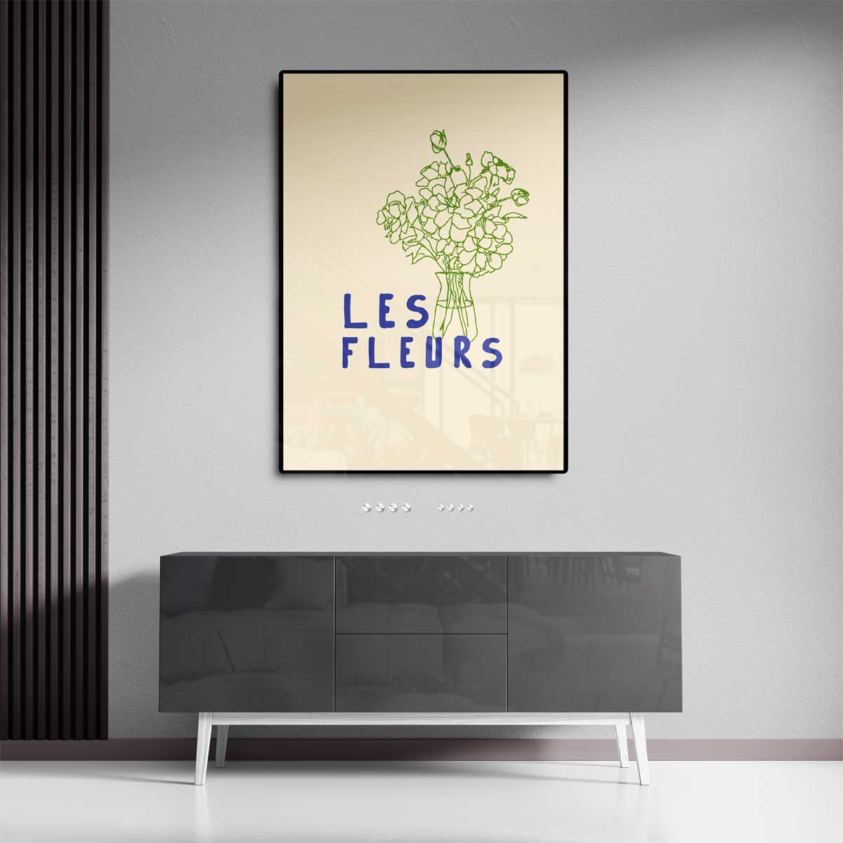 Les Fleurs Minimalistische Bloemenkunst Kunstwerk-canvas-dibond-plexiglas-wanddecoratie-WallArtistic