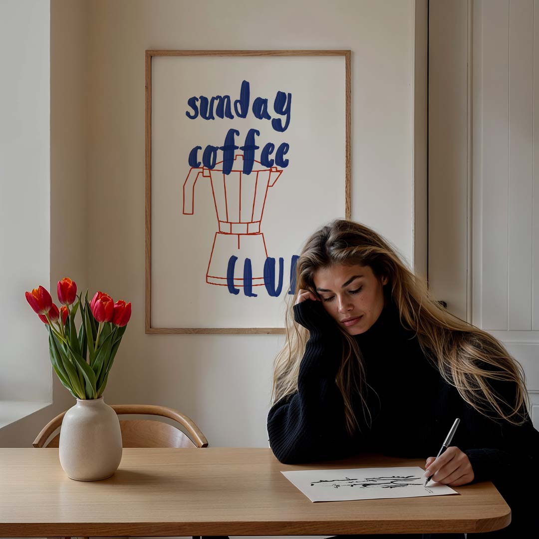 Sunday Coffee Club Poster-WallArtistic