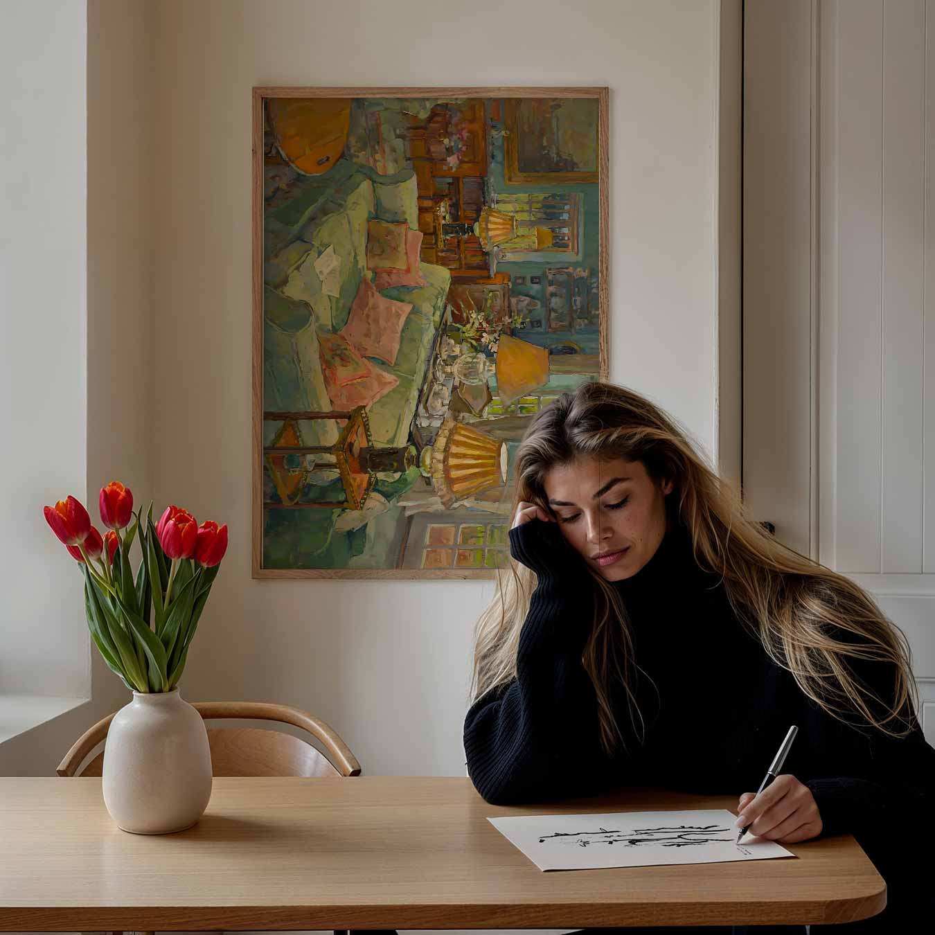 Gezellige Woonkamer Sfeerposter