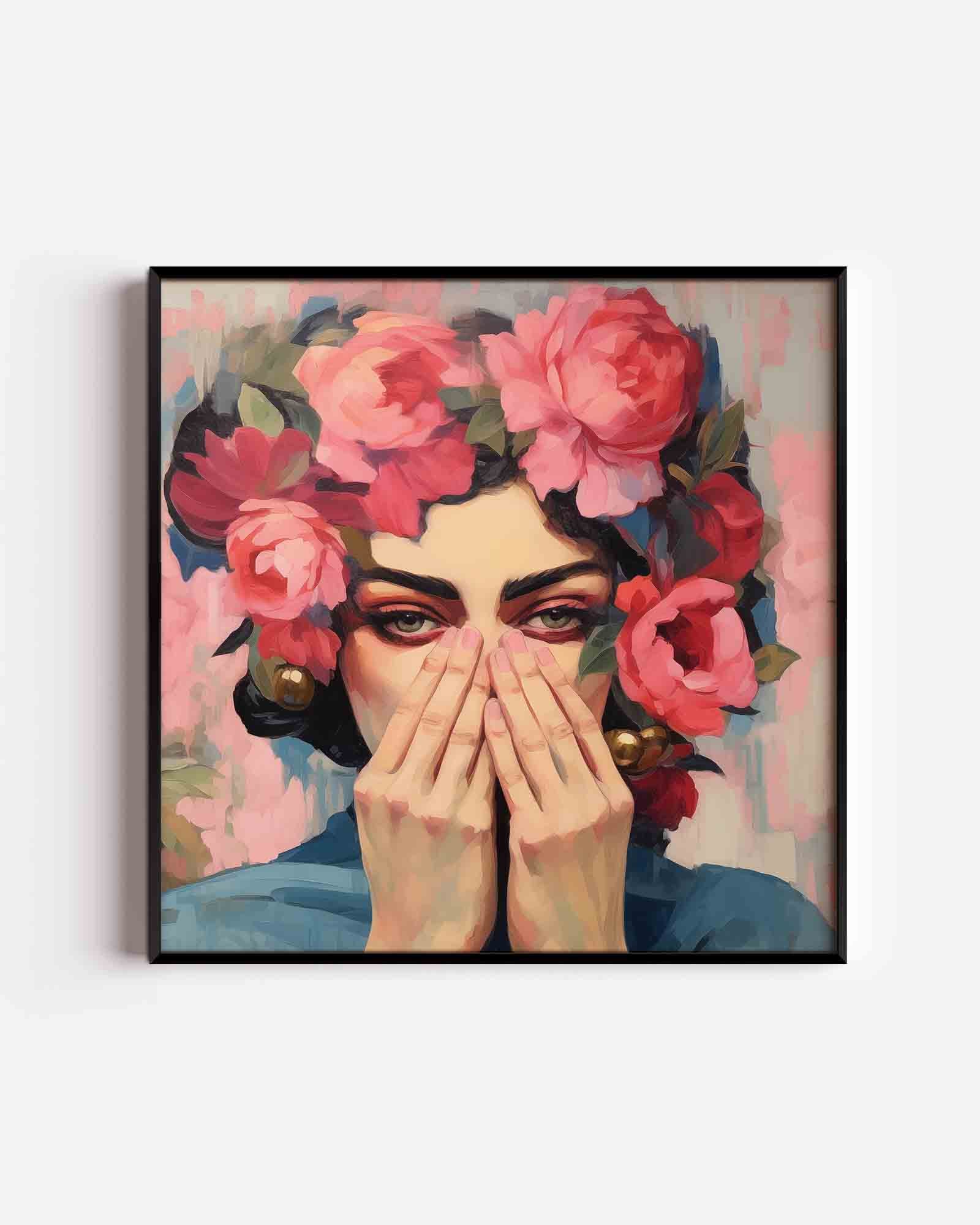 Vrouw met bloemen Poster