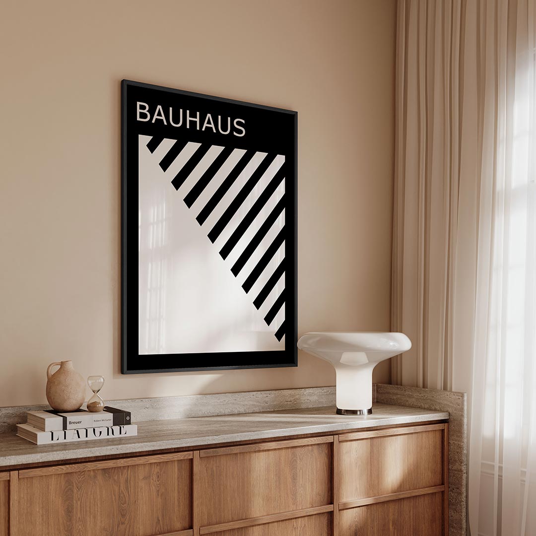 Zwart wit lijnen Poster