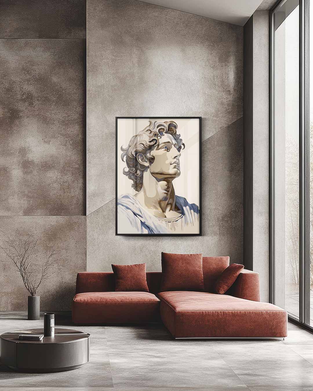 Klassieke Buste Portret Kunstwerk-canvas-dibond-plexiglas-wanddecoratie-WallArtistic